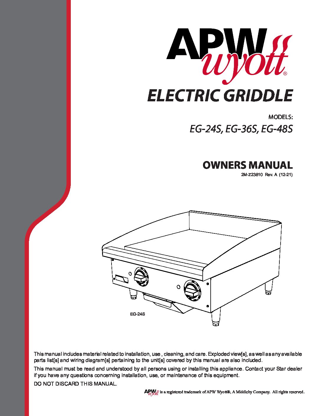 APW Wyott EG-36S.SpecSheet