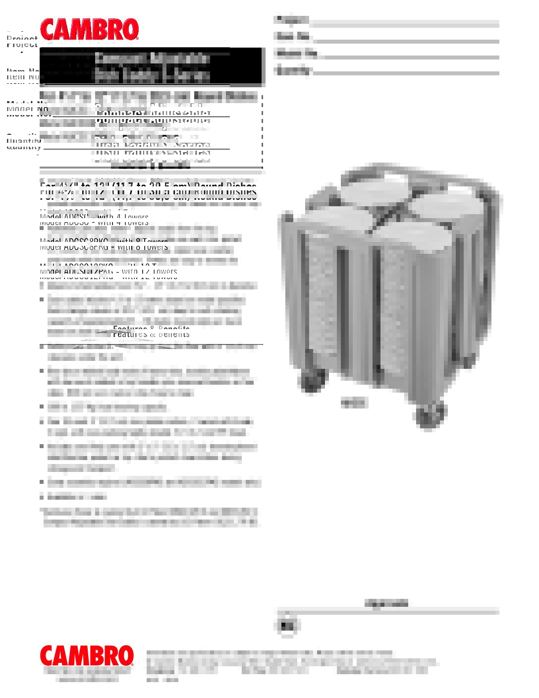 Cambro ADCSC480.SpecSheet